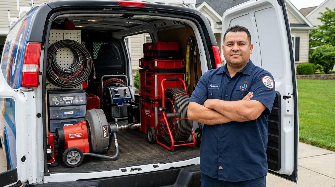 Professional drain cleaning equipment and Johns Plumbing LLC plumber in New Braunfels