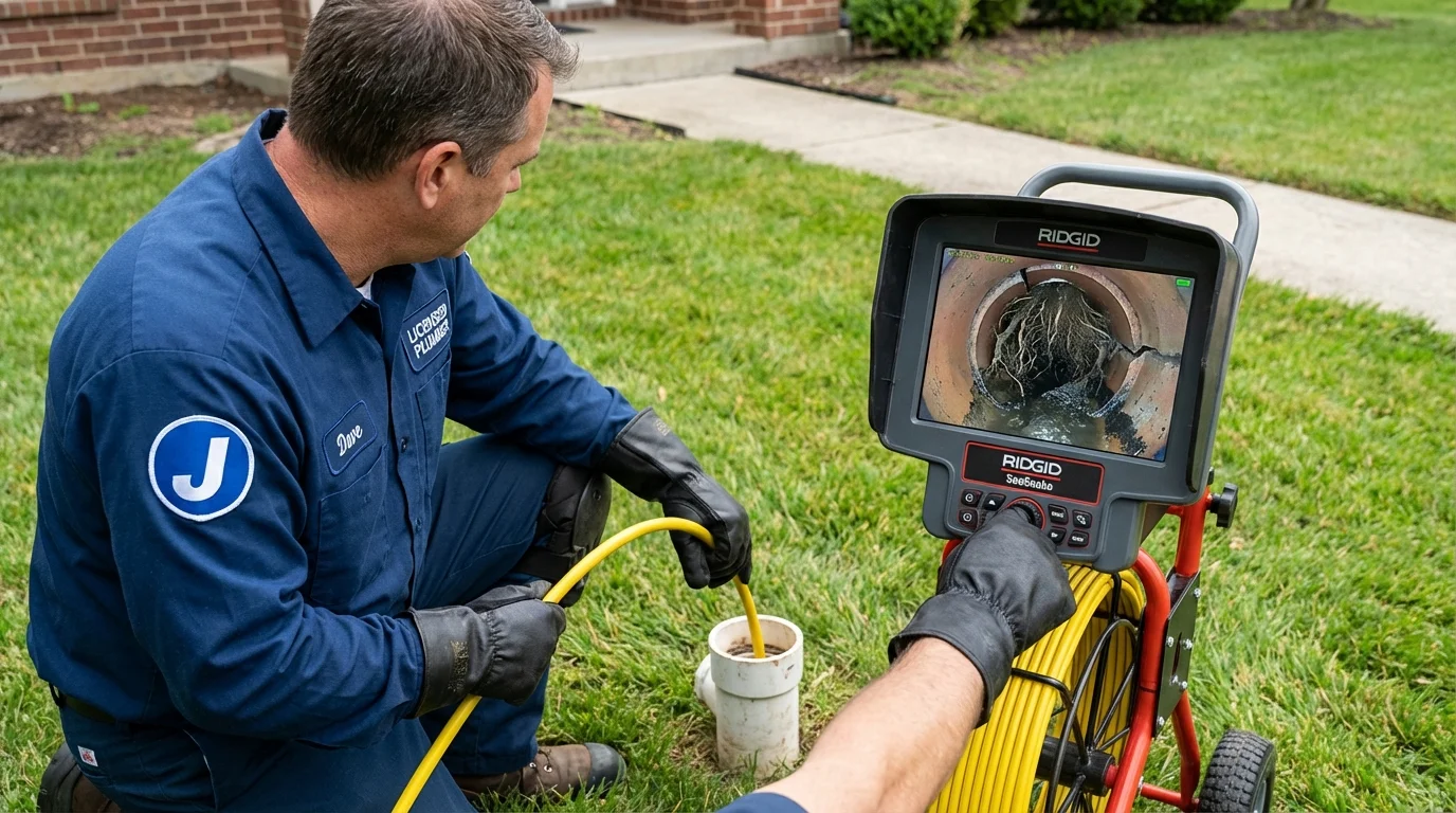 Sewer camera inspection being performed by Johns Plumbing LLC in New Braunfels